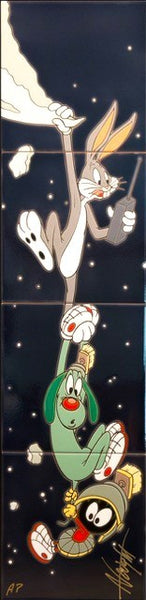Bugs Bunny, Marvin, and K9 Framed Tiles
