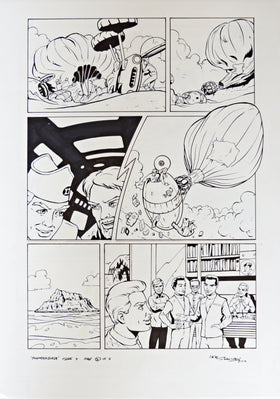 Original Thunderbirds Comic Pen and Ink Drawing