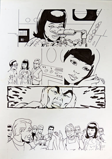 Original Thunderbirds Comic Pen and Ink Drawing