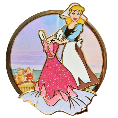 Cinderella Pin on Glass