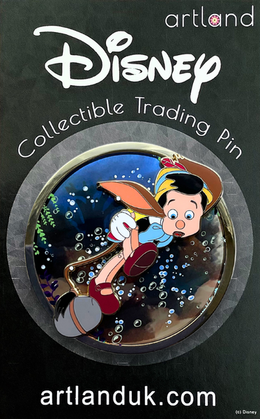 Pinocchio Pin on Glass Duo