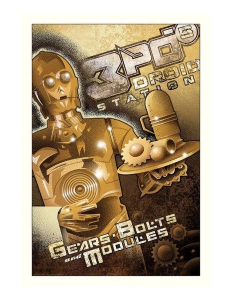 Star Wars interpretive artwork of C3PO with a serving tray
