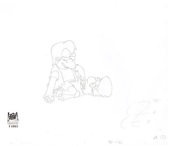 Whacking Day - Cel & Matching Drawing