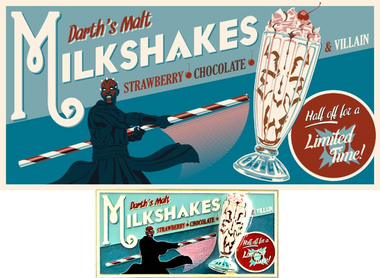 Darth's Malt Milkshakes Art and Pin Set