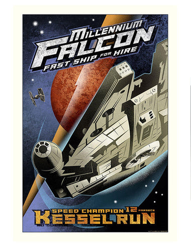 Star Wars - Kessel Run by Mike Kungl; giclee limited edition art on paper