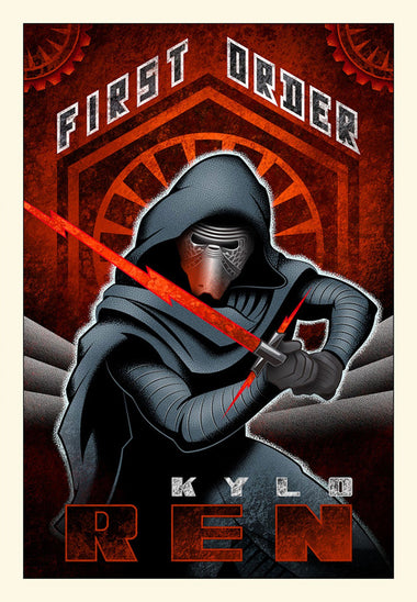 Star Wars The Force Awakens - First Order Ren by Mike Kungl; giclee limited edition art on canvas (large)