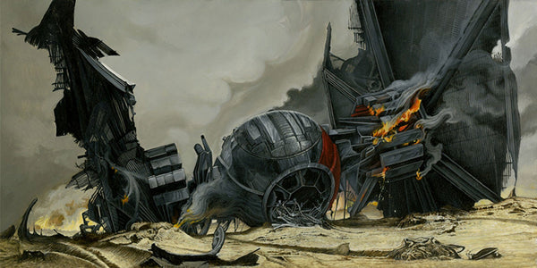 Star Wars The Force Awakens - I've Always Wanted to Fly One of These Things by Damien Friesz; giclee limited edition art on canvas